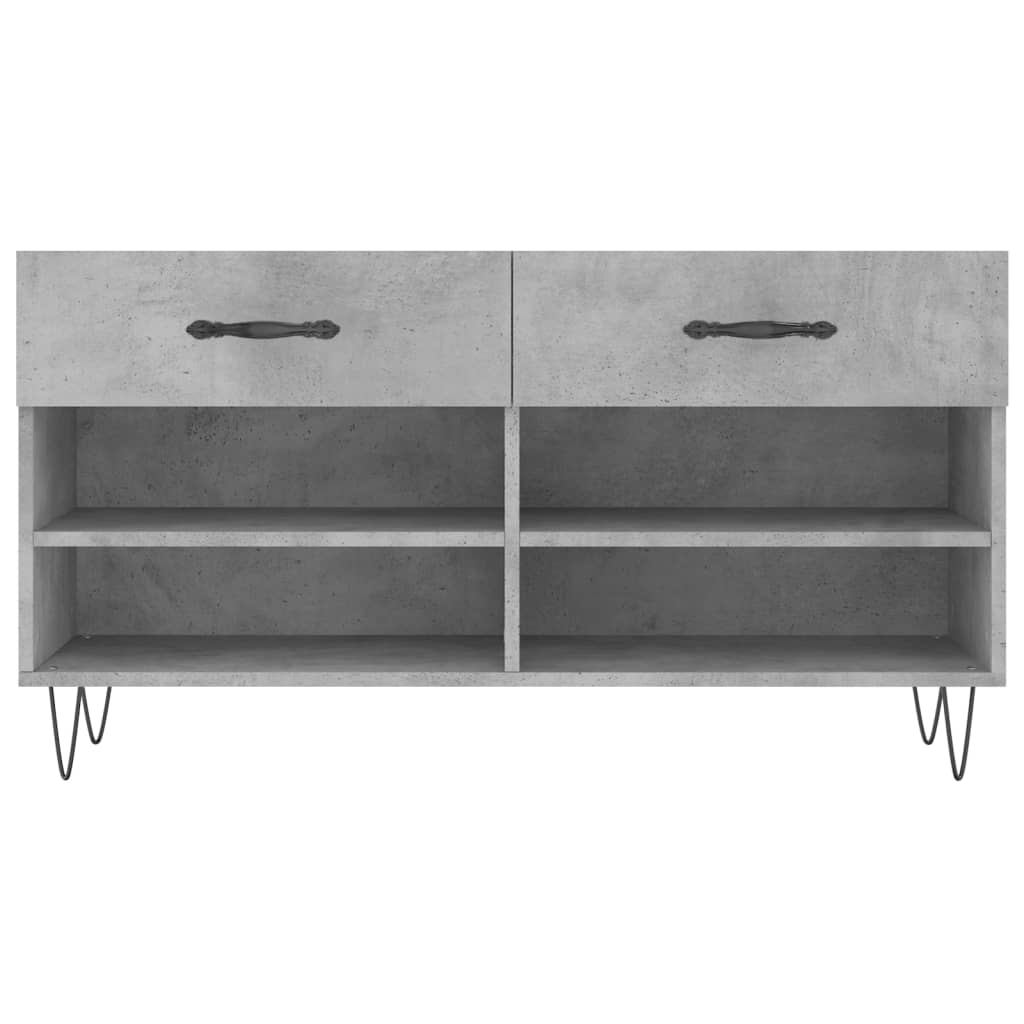 Panca Porta Scarpe Grigio Cemento 102x35x55cm Legno Multistrato - homemem39