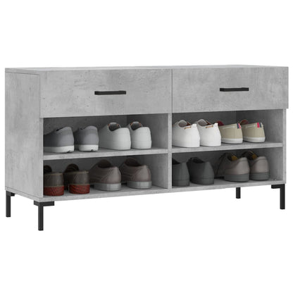 Panca Porta Scarpe Grigio Cemento 102x35x55cm Legno Multistrato - homemem39