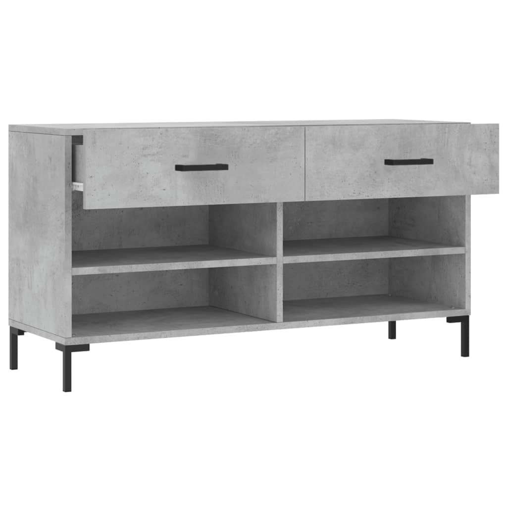 Panca Porta Scarpe Grigio Cemento 102x35x55cm Legno Multistrato - homemem39