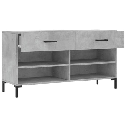 Panca Porta Scarpe Grigio Cemento 102x35x55cm Legno Multistrato - homemem39