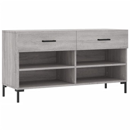 Panca Porta Scarpe Grigio Sonoma 102x35x55 cm Legno Multistrato - homemem39
