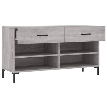 Panca Porta Scarpe Grigio Sonoma 102x35x55 cm Legno Multistrato - homemem39