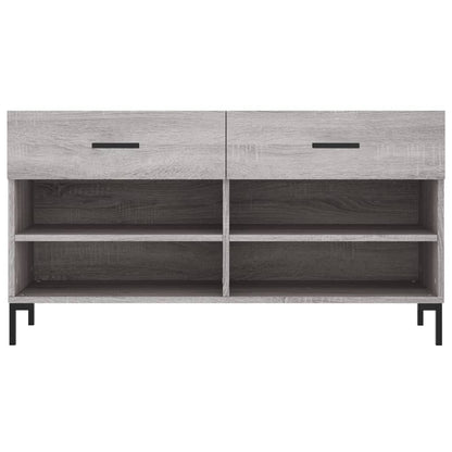 Panca Porta Scarpe Grigio Sonoma 102x35x55 cm Legno Multistrato - homemem39
