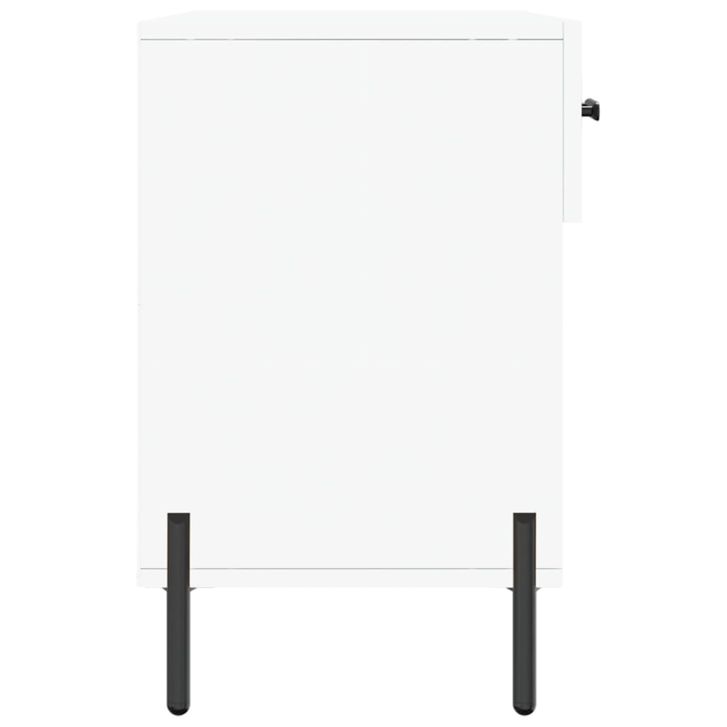 Panca Porta Scarpe Bianca 102x35x55 cm in Legno Multistrato - homemem39