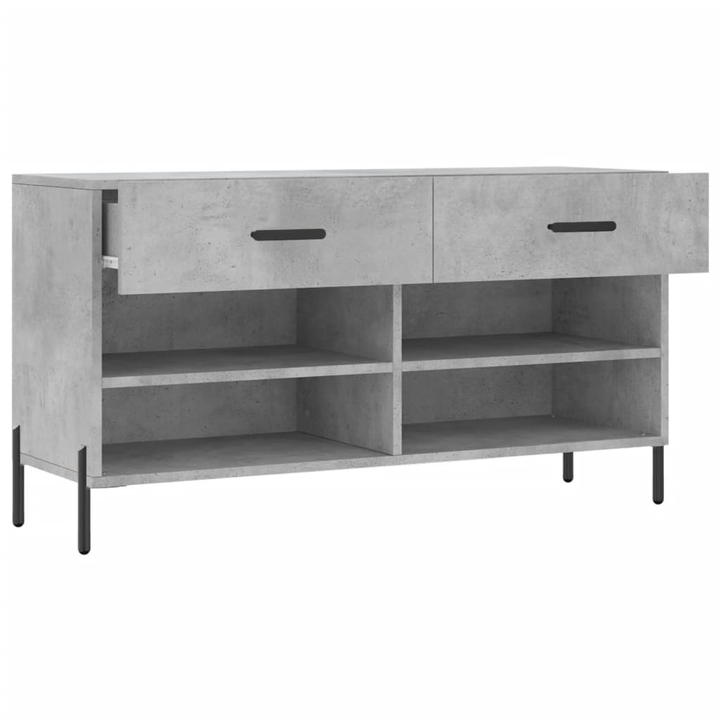 Panca Porta Scarpe Grigio Cemento 102x35x55cm Legno Multistrato - homemem39