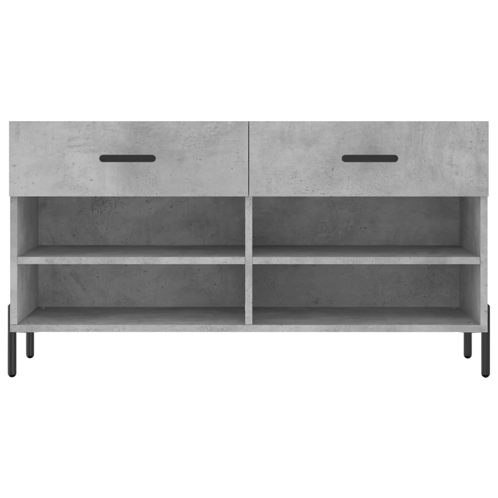 Panca Porta Scarpe Grigio Cemento 102x35x55cm Legno Multistrato - homemem39