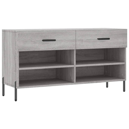 Panca Porta Scarpe Grigio Sonoma 102x35x55 cm Legno Multistrato - homemem39