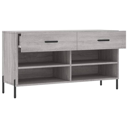 Panca Porta Scarpe Grigio Sonoma 102x35x55 cm Legno Multistrato - homemem39