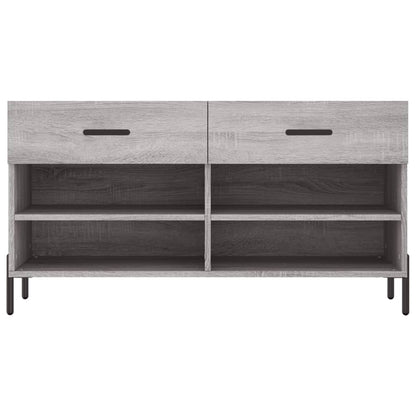 Panca Porta Scarpe Grigio Sonoma 102x35x55 cm Legno Multistrato - homemem39