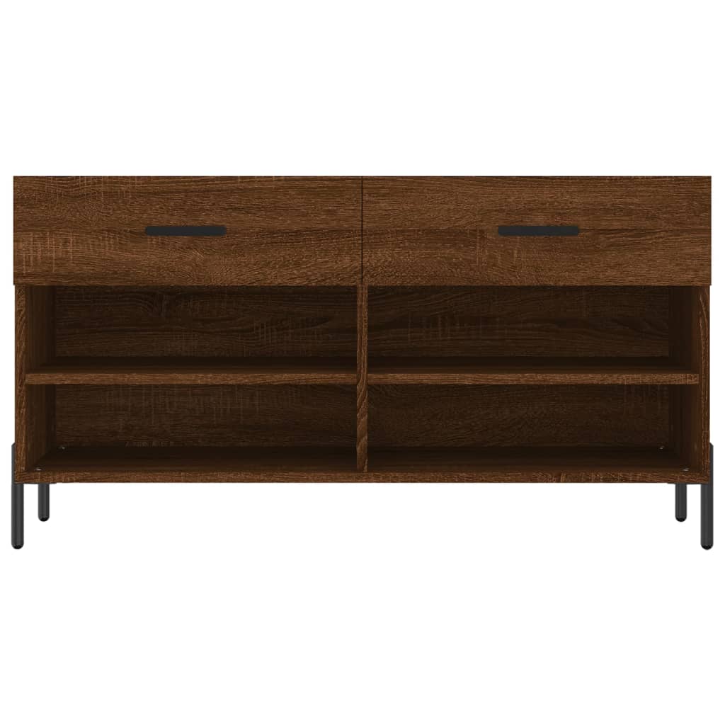 Panca Porta Scarpe Rovere Marrone 102x35x55cm Legno Multistrato - homemem39