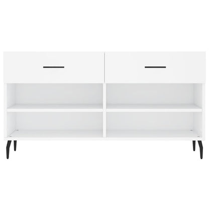 Panca Porta Scarpe Bianca 102x35x55 cm in Legno Multistrato - homemem39