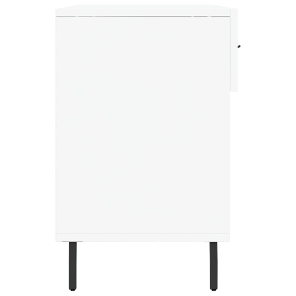 Panca Porta Scarpe Bianca 102x35x55 cm in Legno Multistrato - homemem39