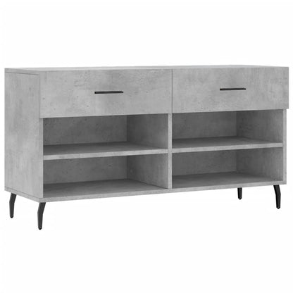 Panca Porta Scarpe Grigio Cemento 102x35x55cm Legno Multistrato - homemem39