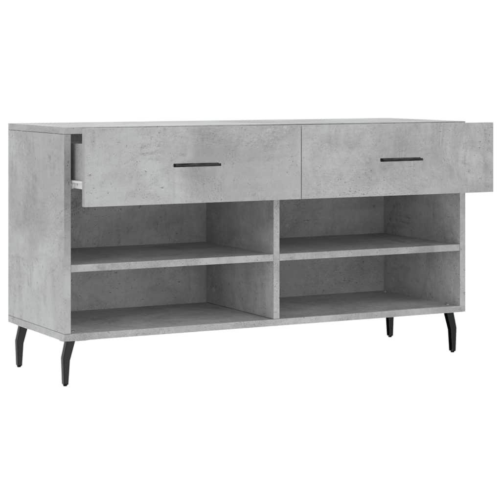 Panca Porta Scarpe Grigio Cemento 102x35x55cm Legno Multistrato - homemem39