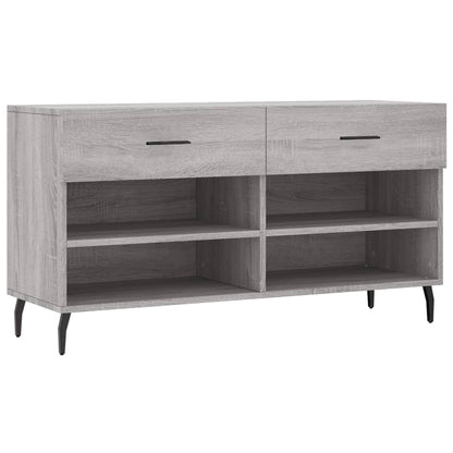 Panca Porta Scarpe Grigio Sonoma 102x35x55 cm Legno Multistrato - homemem39