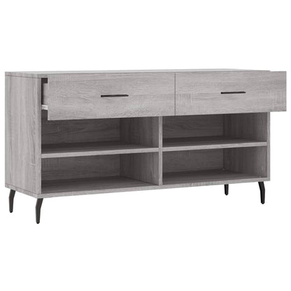 Panca Porta Scarpe Grigio Sonoma 102x35x55 cm Legno Multistrato - homemem39