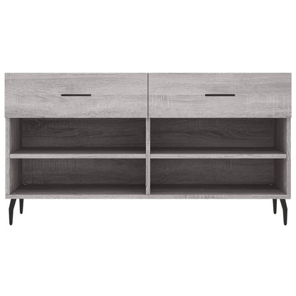 Panca Porta Scarpe Grigio Sonoma 102x35x55 cm Legno Multistrato - homemem39