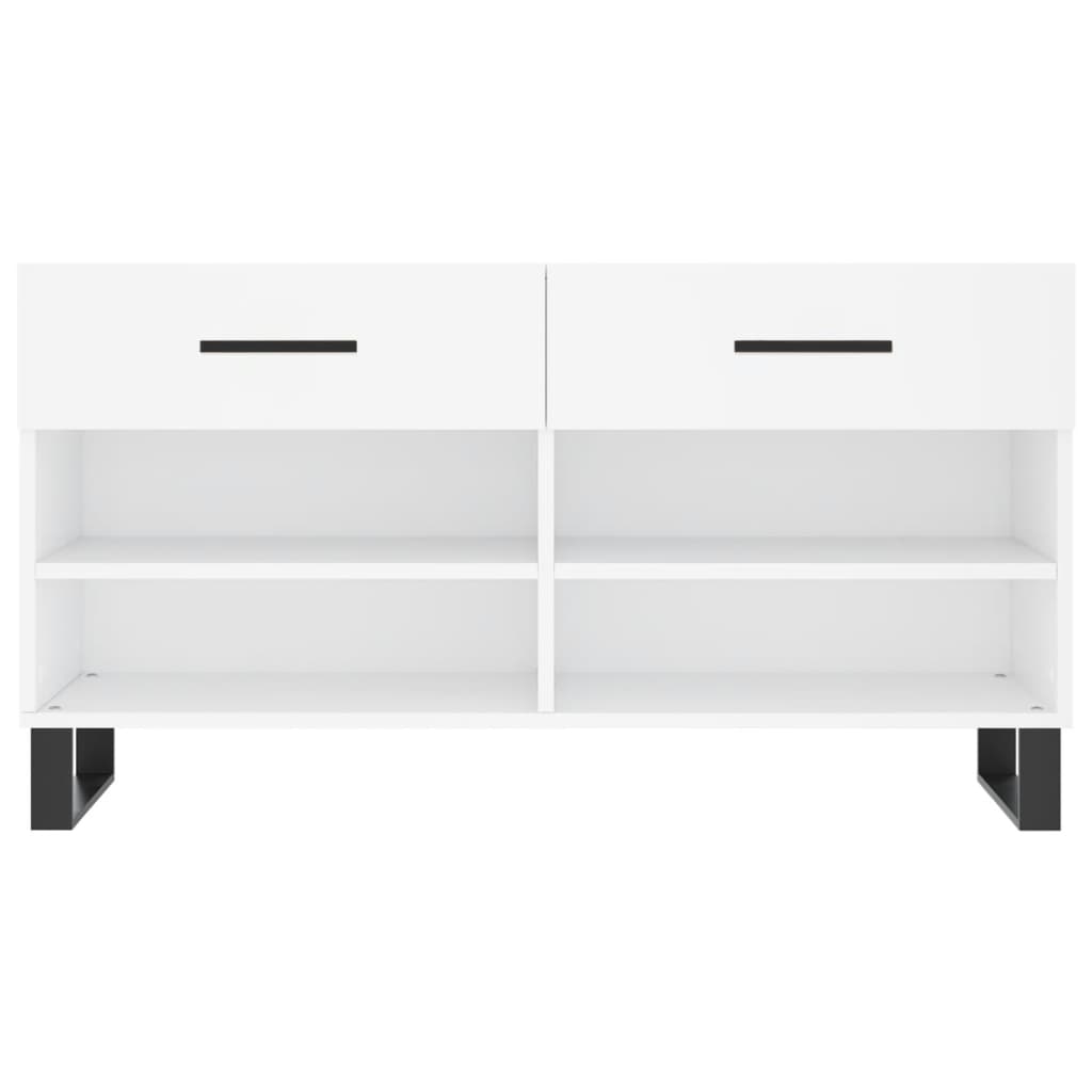 Panca Porta Scarpe Bianca 102x35x55 cm in Legno Multistrato - homemem39