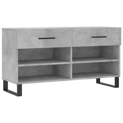 Panca Porta Scarpe Grigio Cemento 102x35x55cm Legno Multistrato - homemem39
