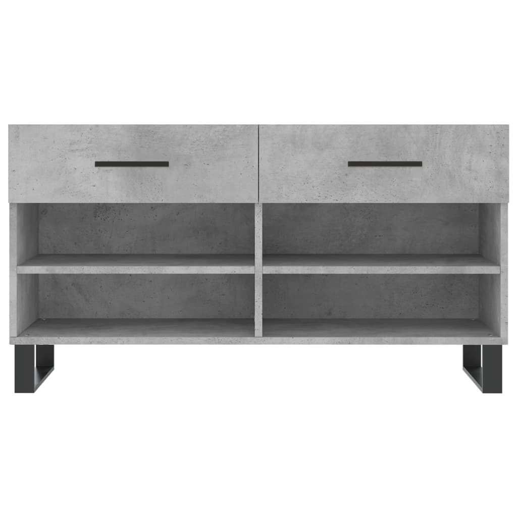 Panca Porta Scarpe Grigio Cemento 102x35x55cm Legno Multistrato - homemem39