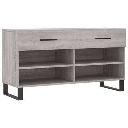 Panca Porta Scarpe Grigio Sonoma 102x35x55 cm Legno Multistrato - homemem39
