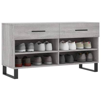 Panca Porta Scarpe Grigio Sonoma 102x35x55 cm Legno Multistrato - homemem39