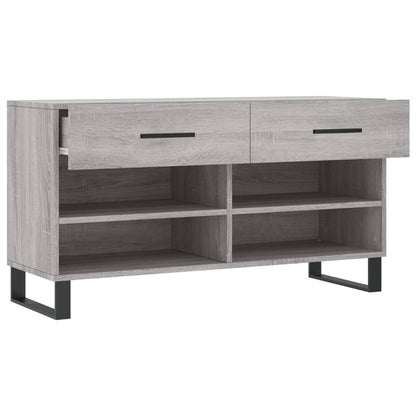 Panca Porta Scarpe Grigio Sonoma 102x35x55 cm Legno Multistrato - homemem39