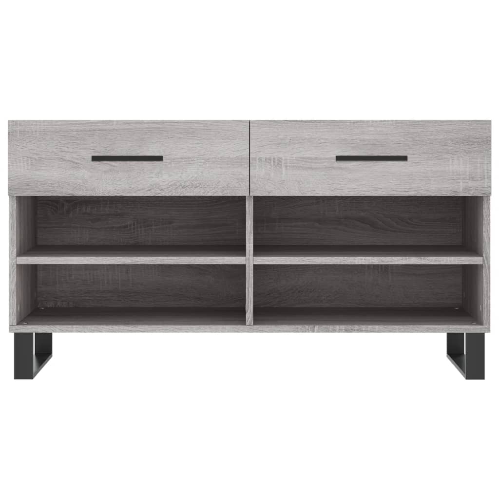 Panca Porta Scarpe Grigio Sonoma 102x35x55 cm Legno Multistrato - homemem39