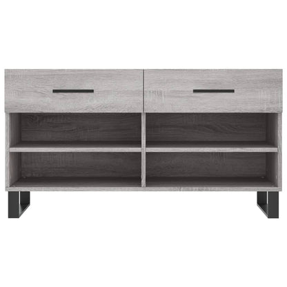 Panca Porta Scarpe Grigio Sonoma 102x35x55 cm Legno Multistrato - homemem39
