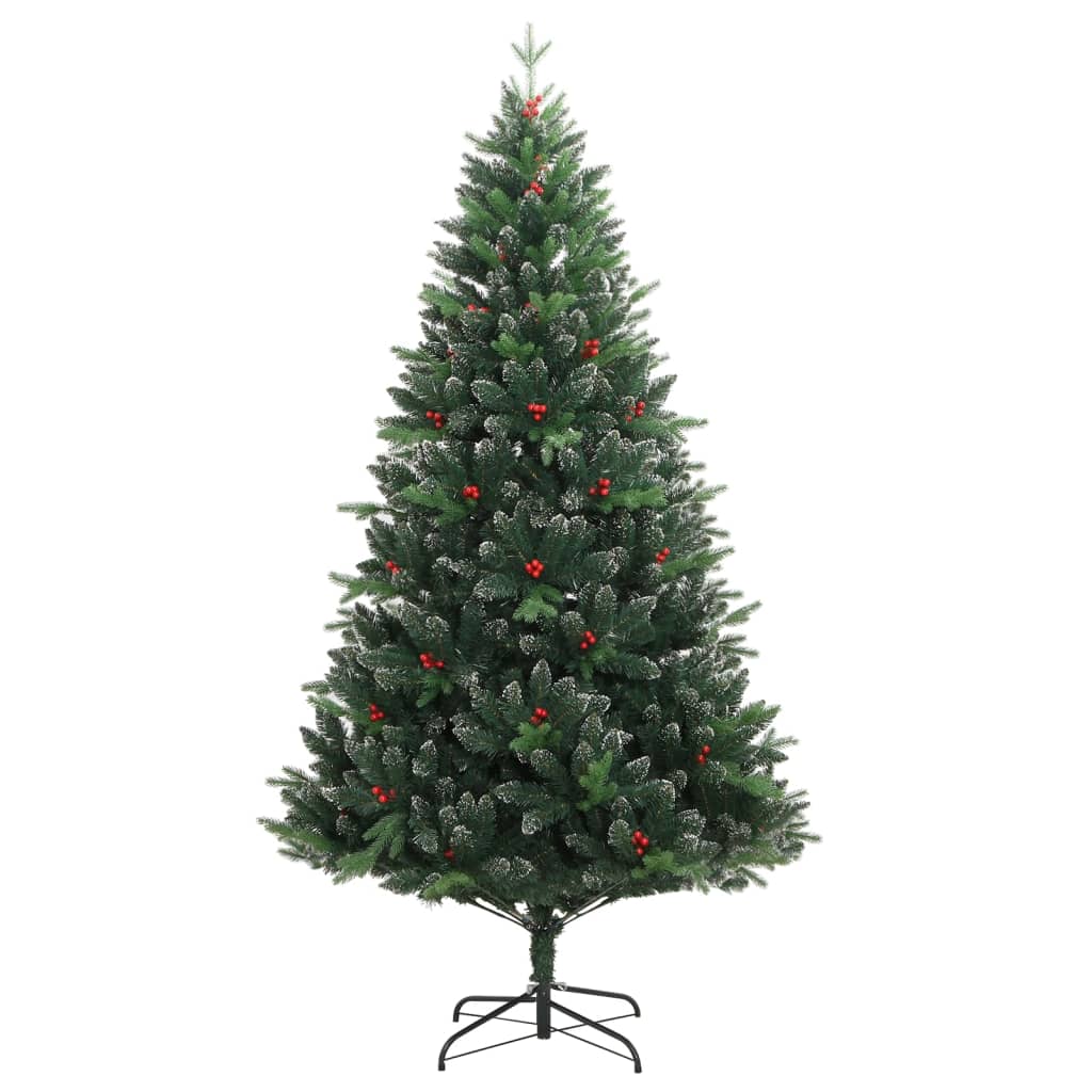 Albero Natale Artificiale Incernierato con Bacche Rosse 120 cm | homemem39