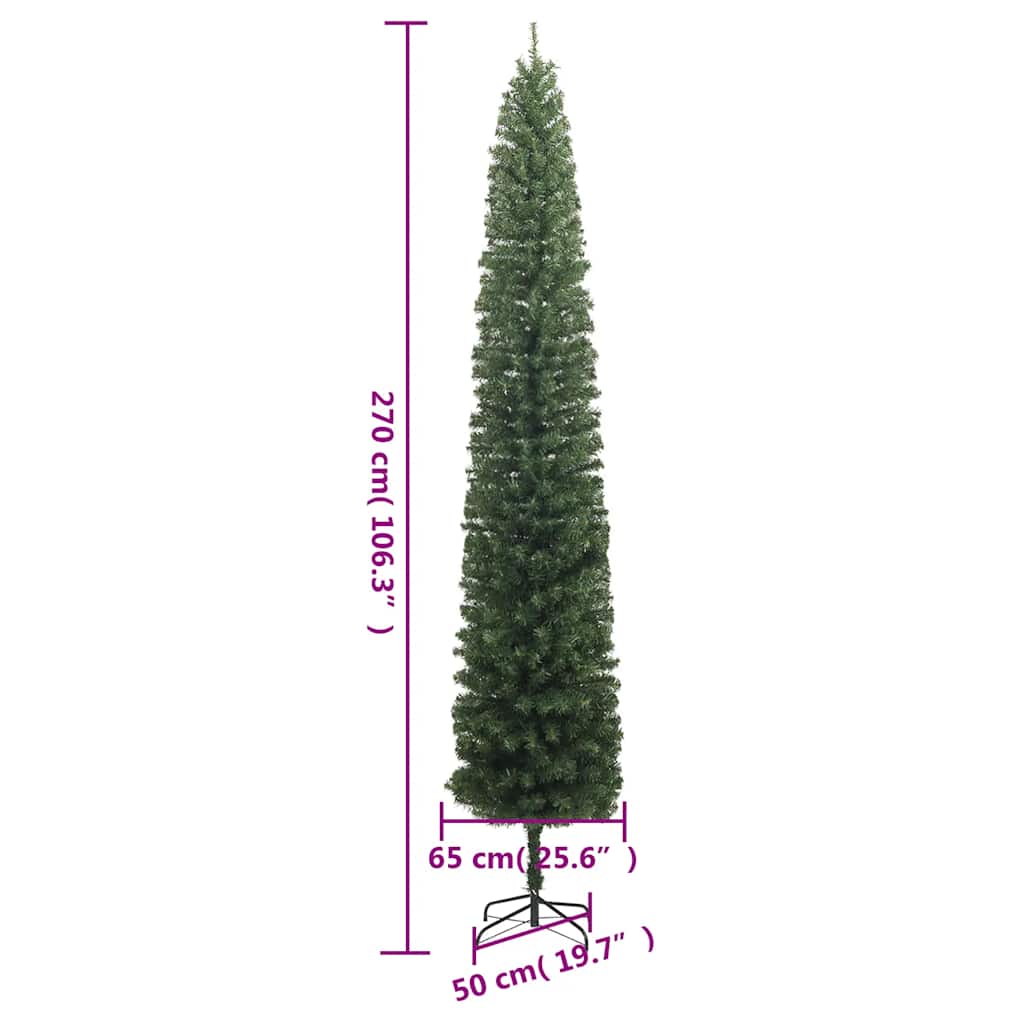 Albero di Natale Sottile con Base 270 cm in PVC | homemem39
