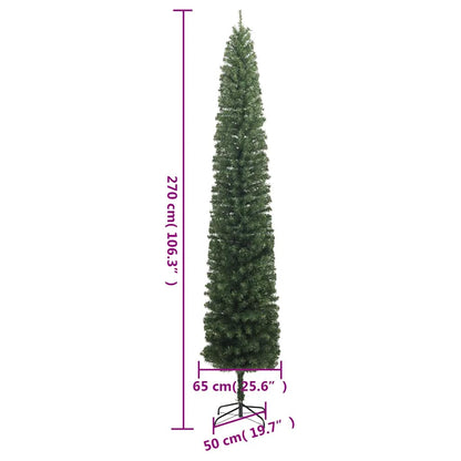 Albero di Natale Sottile con Base 270 cm in PVC | homemem39