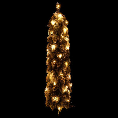 Albero di Natale Artificiale con 45 LED e Neve Floccata 90 cm | homemem39