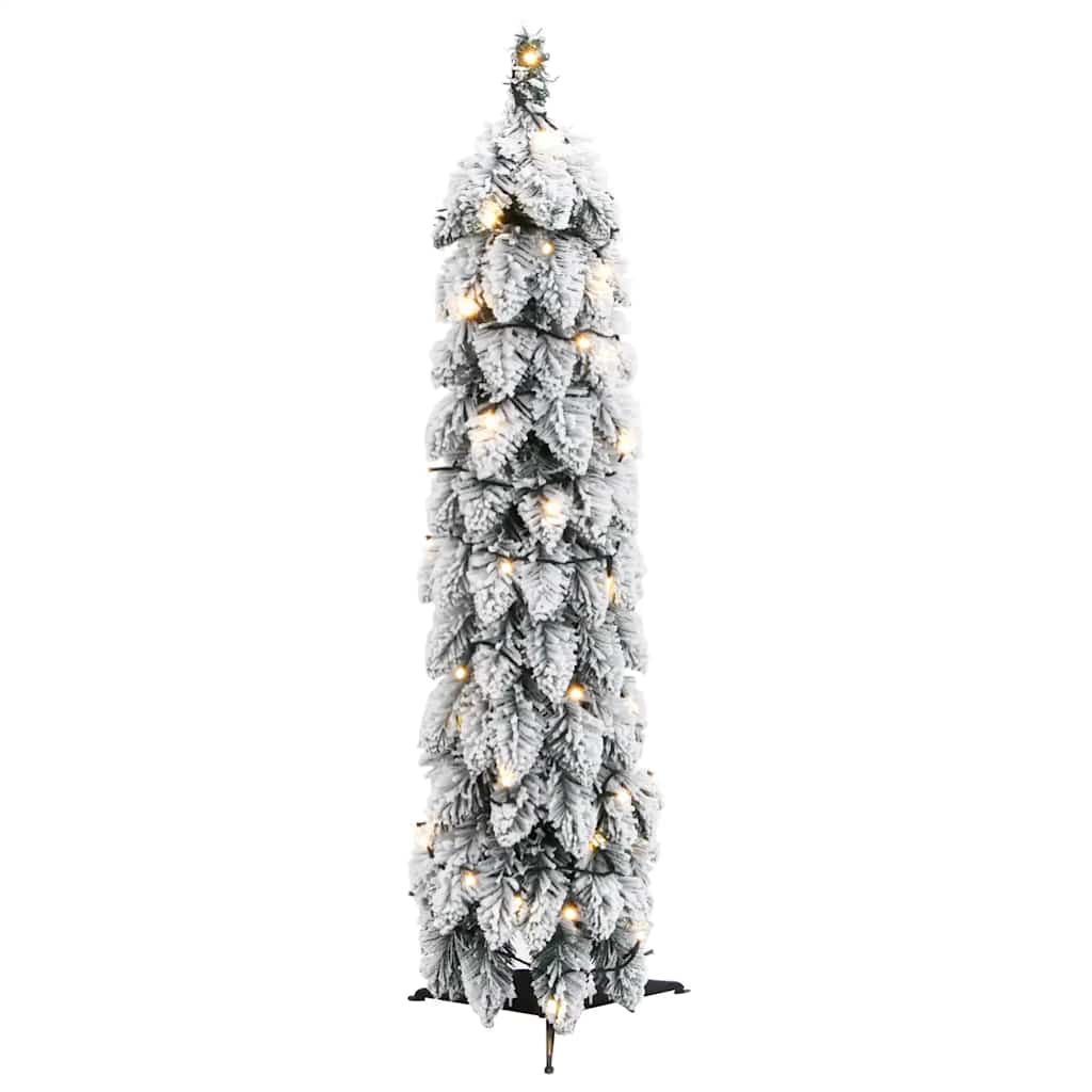 Albero di Natale Artificiale con 45 LED e Neve Floccata 90 cm | homemem39