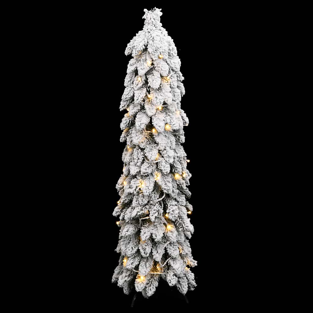 Albero di Natale Artificiale con 80 LED e Neve Floccata 150 cm | homemem39