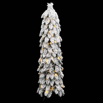 Albero di Natale Artificiale con 80 LED e Neve Floccata 150 cm | homemem39