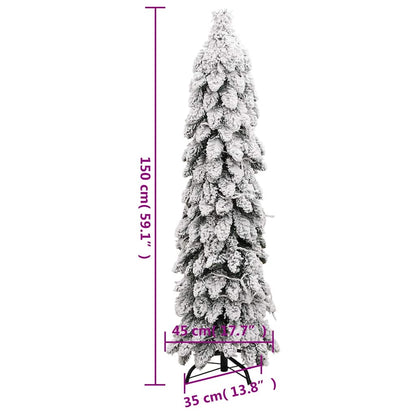 Albero di Natale Artificiale con 80 LED e Neve Floccata 150 cm | homemem39