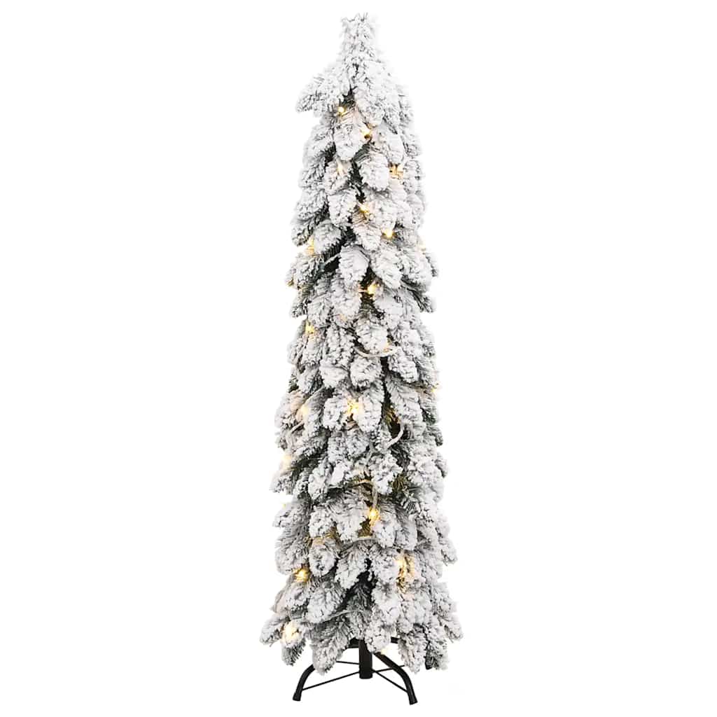 Albero di Natale Artificiale con 80 LED e Neve Floccata 150 cm | homemem39