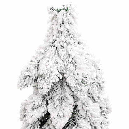 Albero di Natale Artificiale con 80 LED e Neve Floccata 150 cm | homemem39