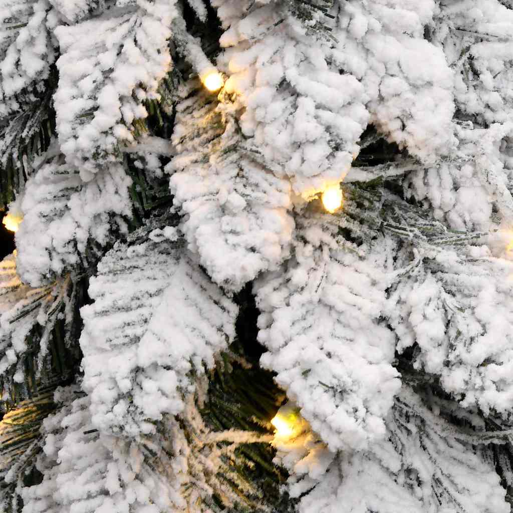 Albero di Natale Artificiale con 80 LED e Neve Floccata 150 cm | homemem39