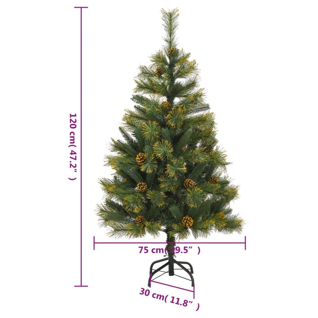 Albero di Natale Artificiale Incernierato con Pigne 120 cm | homemem39
