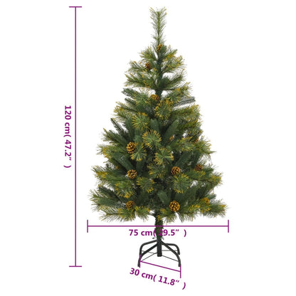 Albero di Natale Artificiale Incernierato con Pigne 120 cm | homemem39