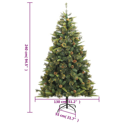 Albero di Natale Artificiale Incernierato con Pigne 240 cm | homemem39