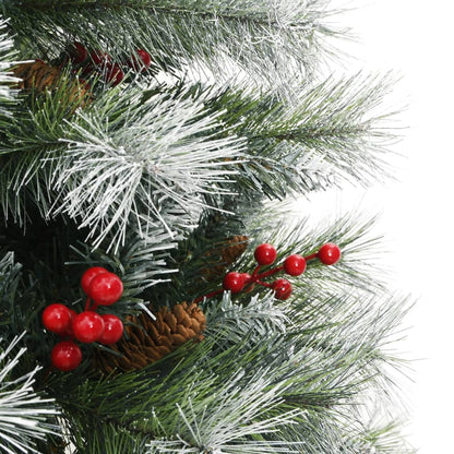 Albero Natale Artificiale Incernierato con Pigne e Bacche 120cm | homemem39