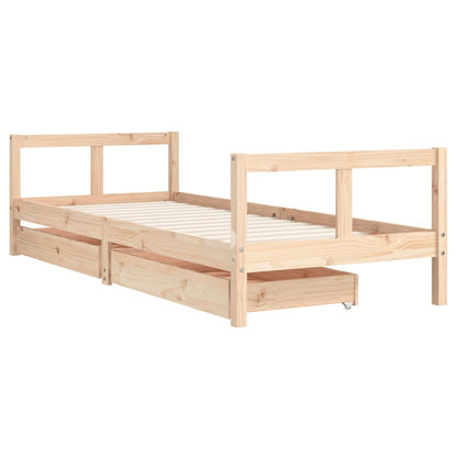 Giroletto Bambini con Cassetti 80x200 cm Legno Massello di Pino - homemem39