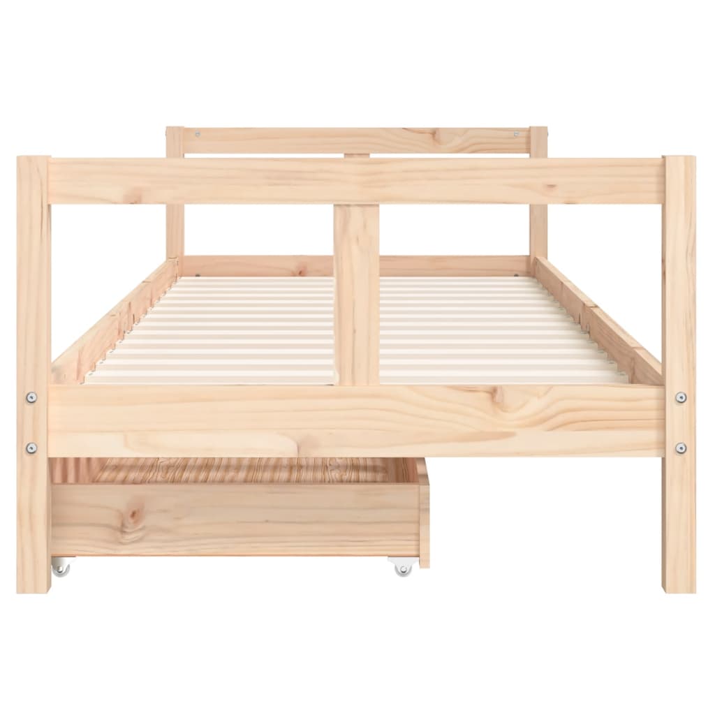 Giroletto Bambini con Cassetti 80x200 cm Legno Massello di Pino - homemem39