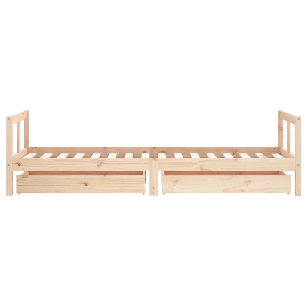 Giroletto Bambini con Cassetti 80x200 cm Legno Massello di Pino - homemem39