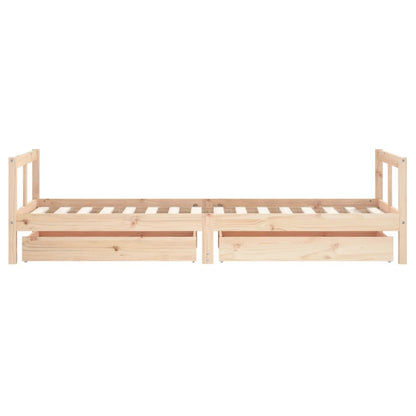 Giroletto Bambini con Cassetti 80x200 cm Legno Massello di Pino - homemem39
