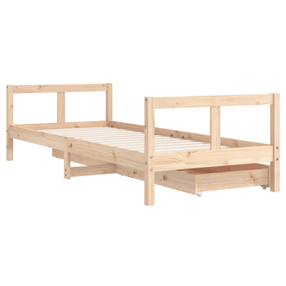 Giroletto Bambini con Cassetti 80x200 cm Legno Massello di Pino - homemem39