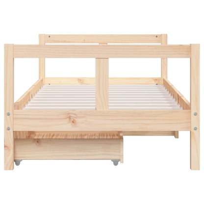 Giroletto per Bambini con Cassetti 80x160cm Legno Massello Pino - homemem39